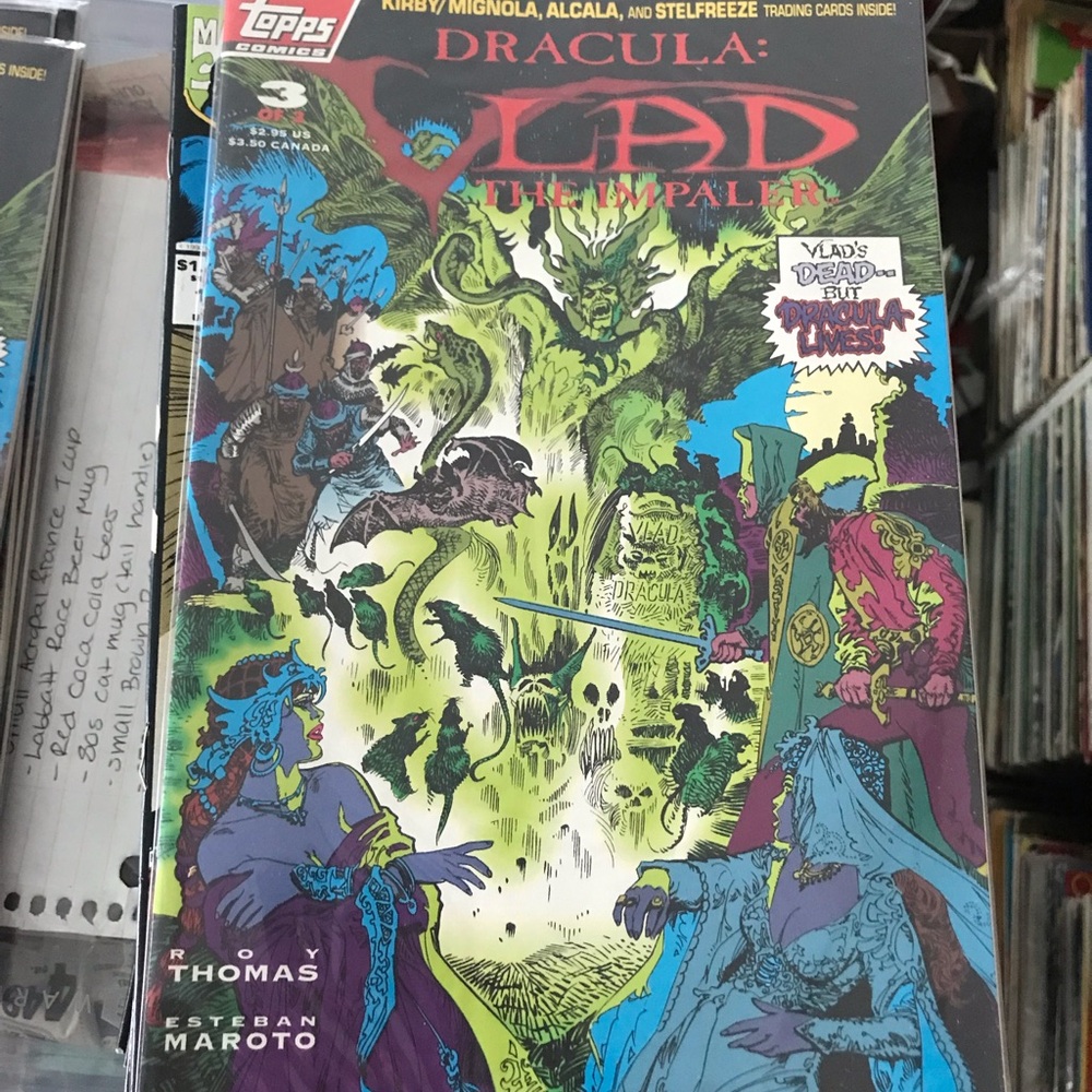 Dracula Vlad the Impaler Comic Book #3 - Vibrant Green & Blue Cover